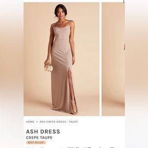 Bridy Grey Bridesmaids Dress Ashe Crepe Dress - Taupe